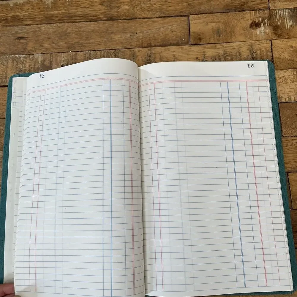 Vintage Vernon Single Entry Ledger Book #476 SEL 150 Cyan Color